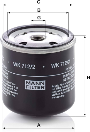 MANN POLTTOAINESUODATIN WEBASTO/VOLVO/IVECO/BOBCAT YM. WK7122